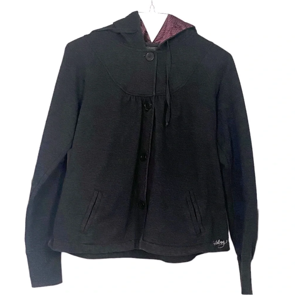 Billabong Button Up Hooded Jacket Y2K L